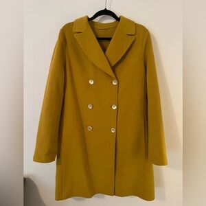 MaxMara Double-Breasted Yellow Pea Coat